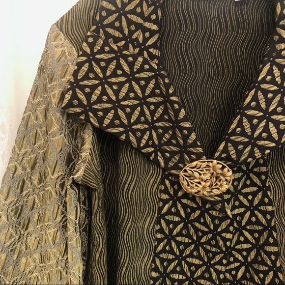 CHICO'S * NWOT Green/Black Metallic Kimono Jacket - Picture 2 of 9